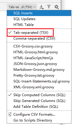 选择Tab-separated(TSV)