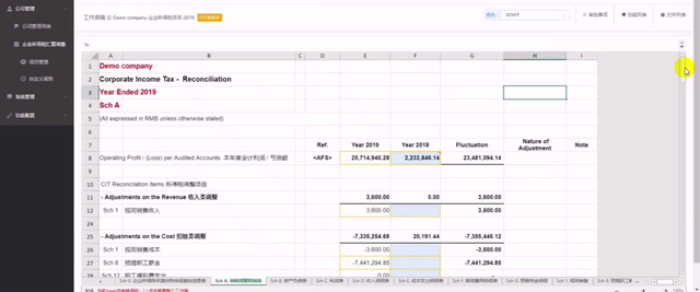 某税务系统通过集成 SpreadJS 实现的类 Excel 操作界面