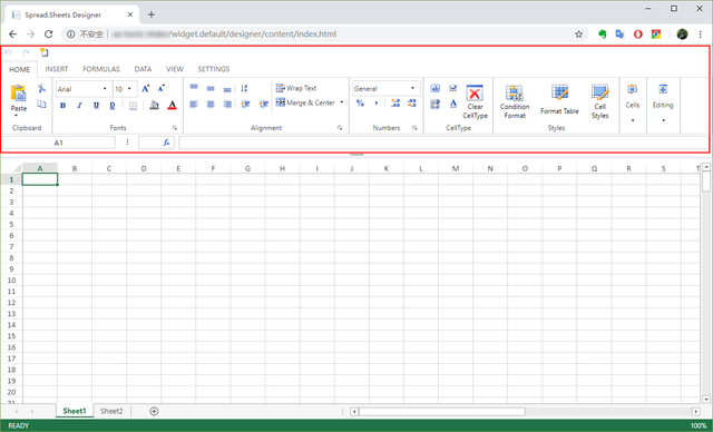 SpreadJS 高度类似 Excel 的在线表格编辑器界面