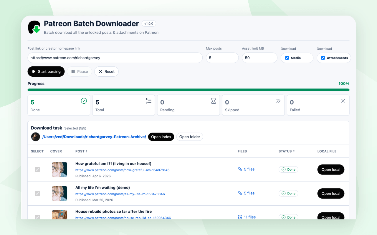 Patreon Batch Downloader
