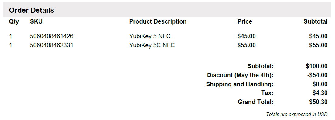 Yubico YubiKey 5 NFC 亚马逊￥ 262.16 - V2EX