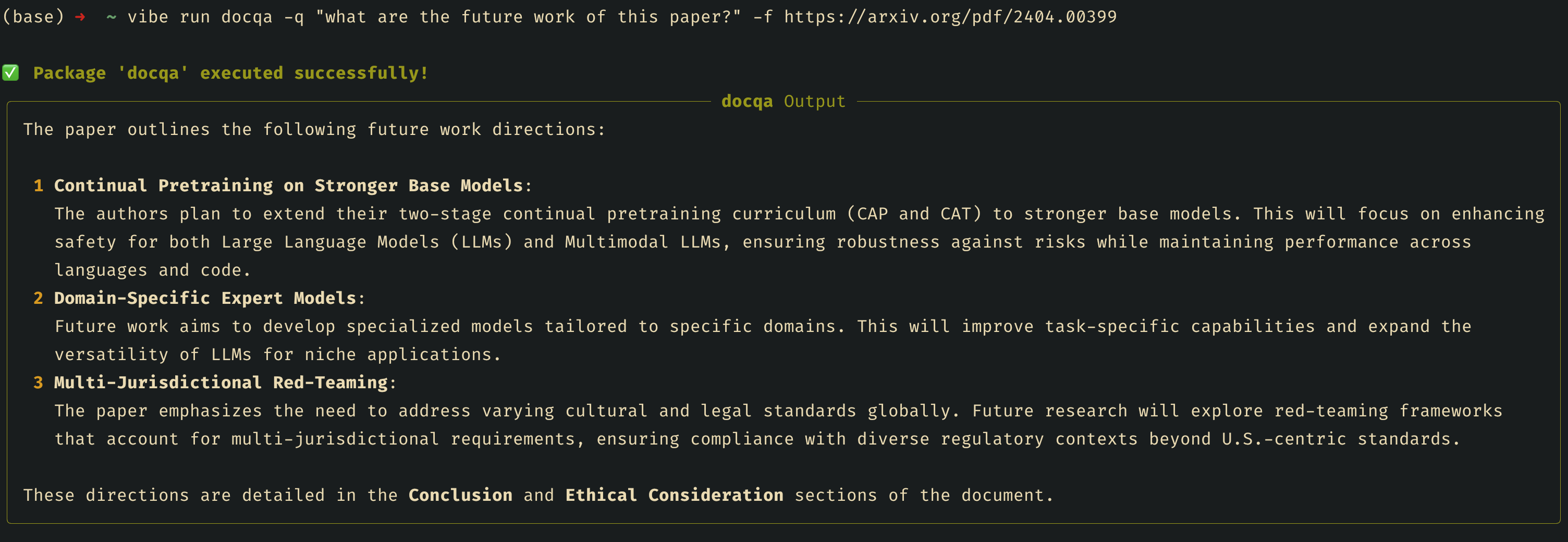 一个在命令行使用 AI/Agent 的小工具（例如 code-review，文档 QA）