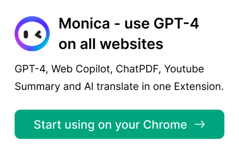 Monica - use GPT-4 on all websites